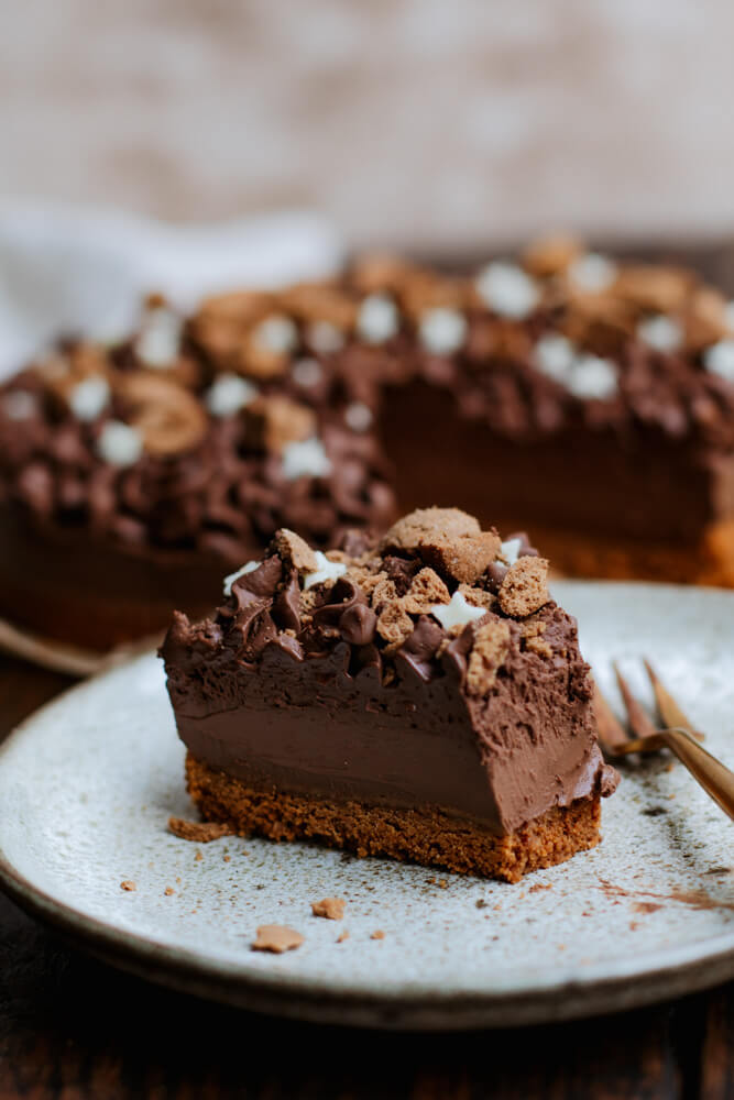 Chocolademousse taart met bastognekoek bodem - Beaufood