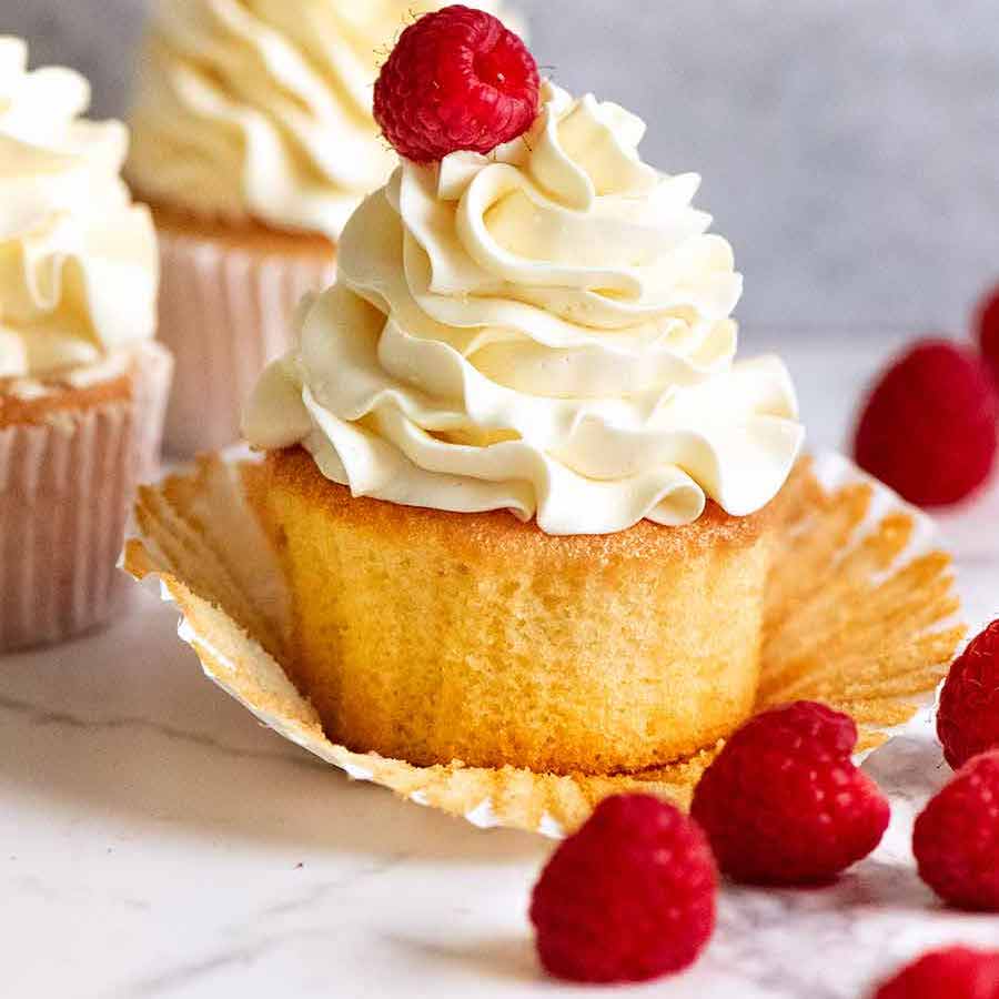 Vanilla Cupcakes (that actually stay moist) | RecipeTin Eats