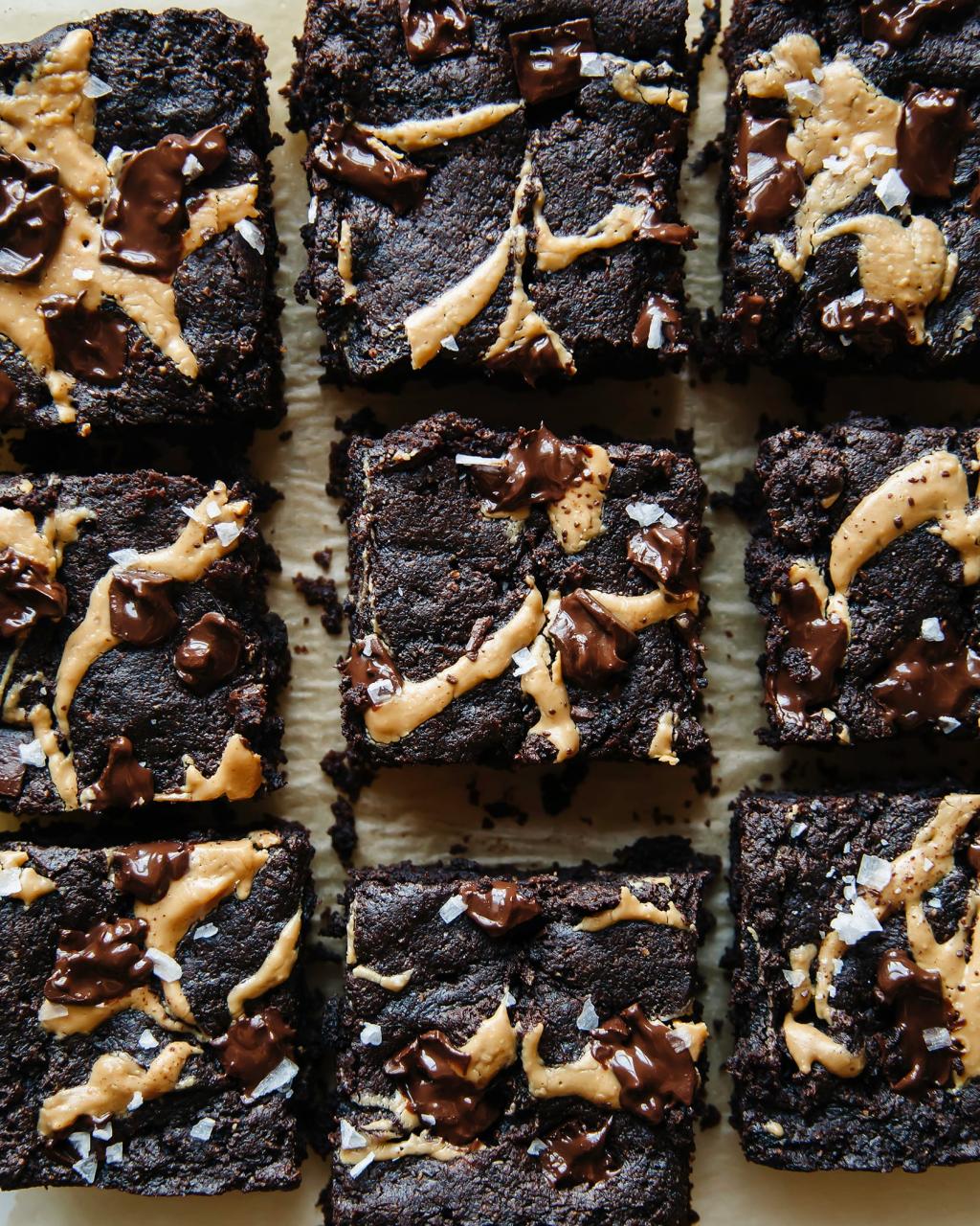 Fudgy Vegan and Grain-Free Brownies with Peanut Butter | The First Mess